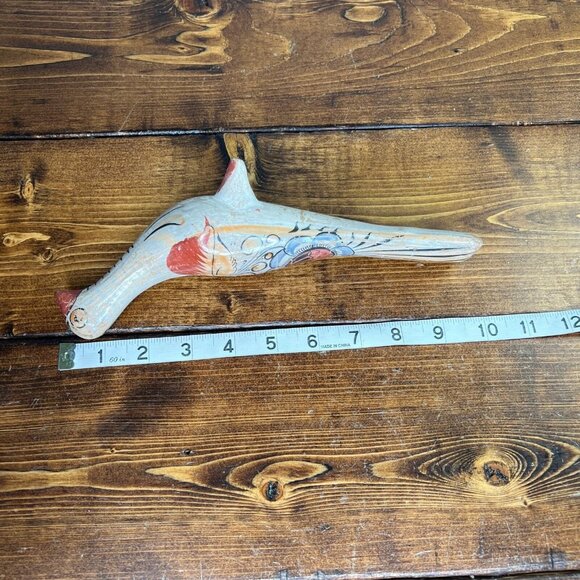 Vintage Tonala Mexican Pottery Hand Painted Pheasant Folk Art Figure 10” long - Picture 9 of 11